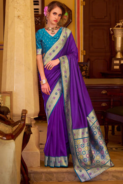 Royal Purple Soft Silk Saree