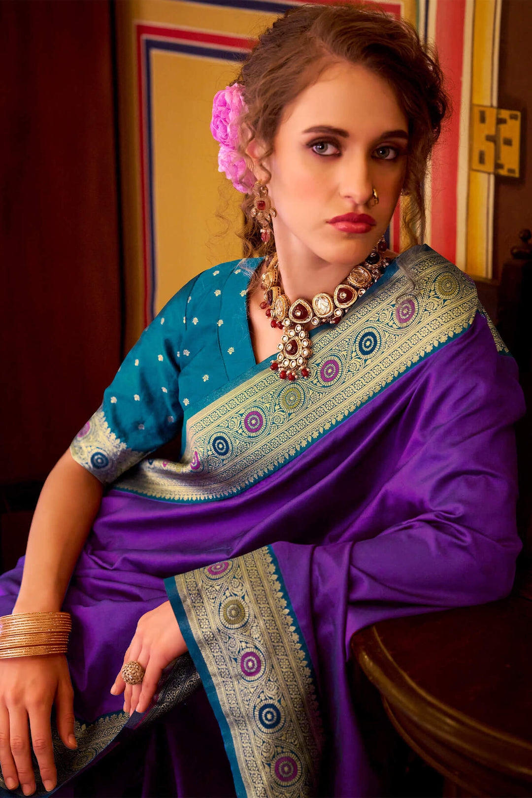 Royal Purple Soft Silk Saree