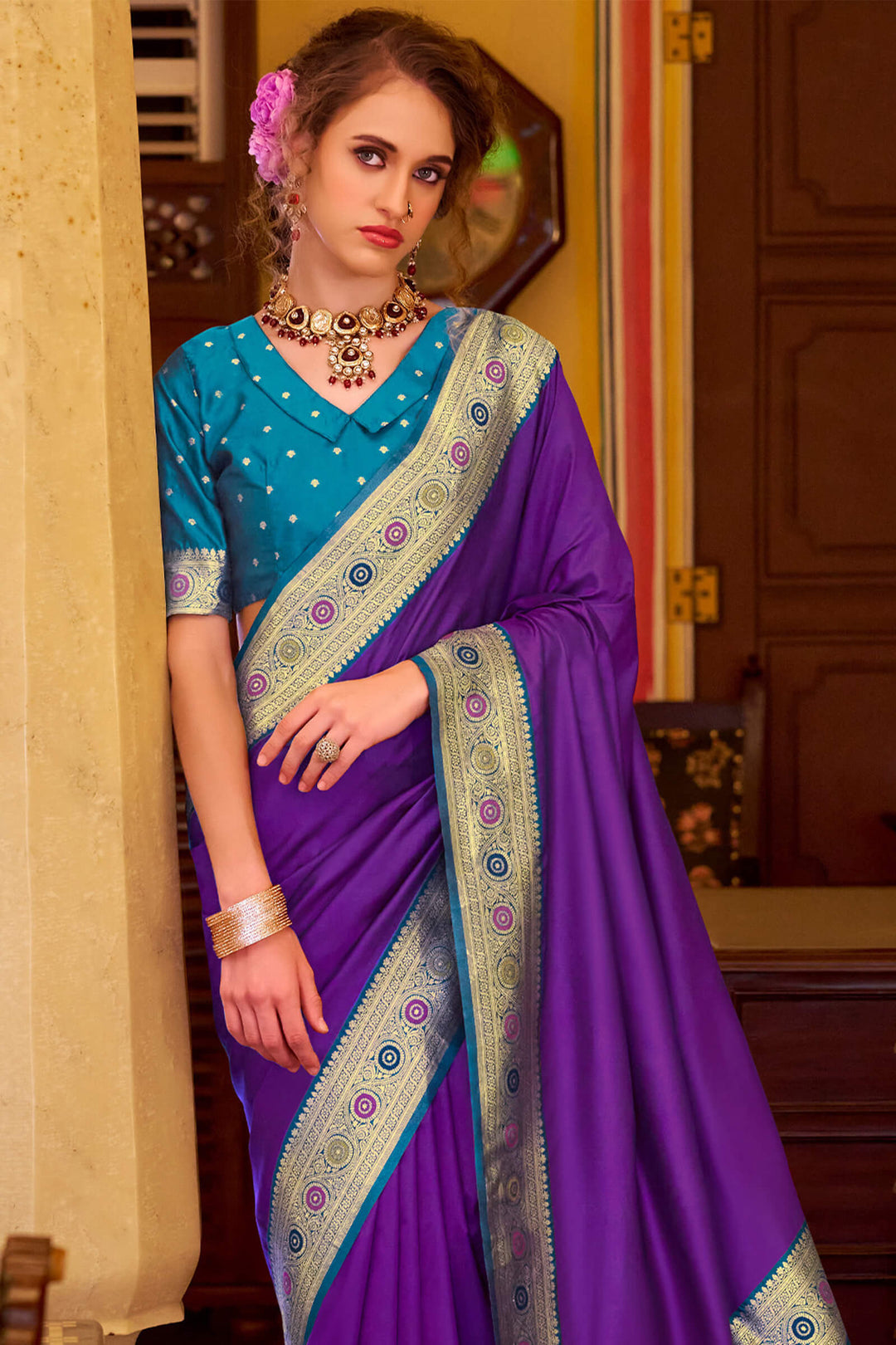 Royal Purple Soft Silk Saree