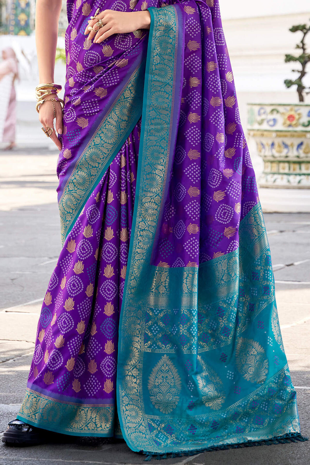 Royal Purple Zari Woven Soft Silk Saree