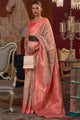 Ruddy Pink Kashmiri Modal Silk Saree