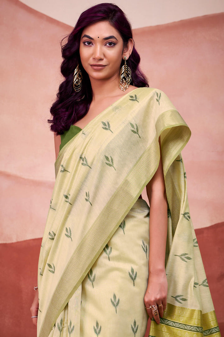 Sage Green Modal Cotton Silk Saree