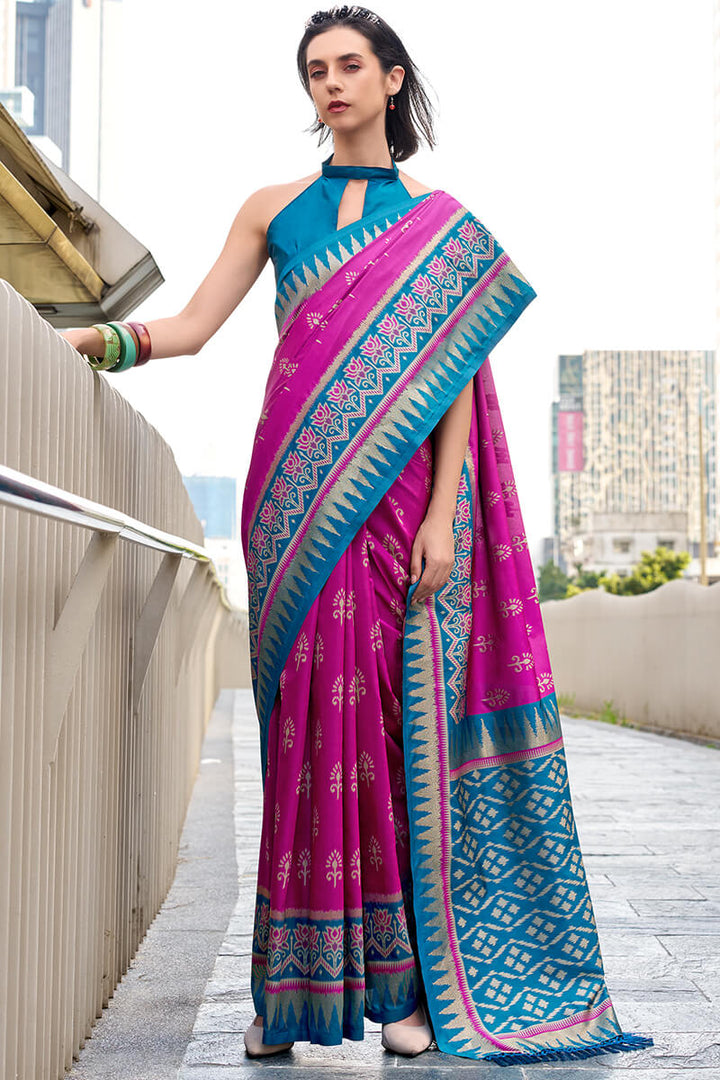 Shocking Pink Soft Banarasi Silk Saree