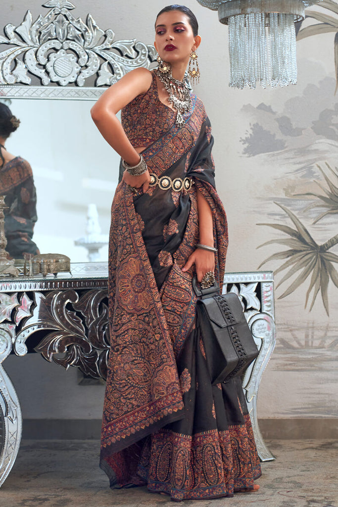 Kashmiri Saree | Pashmina Concept | Raj Silk Villa - Raj Silk Villa