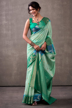 Summer Green Cotton Modal Silk Saree