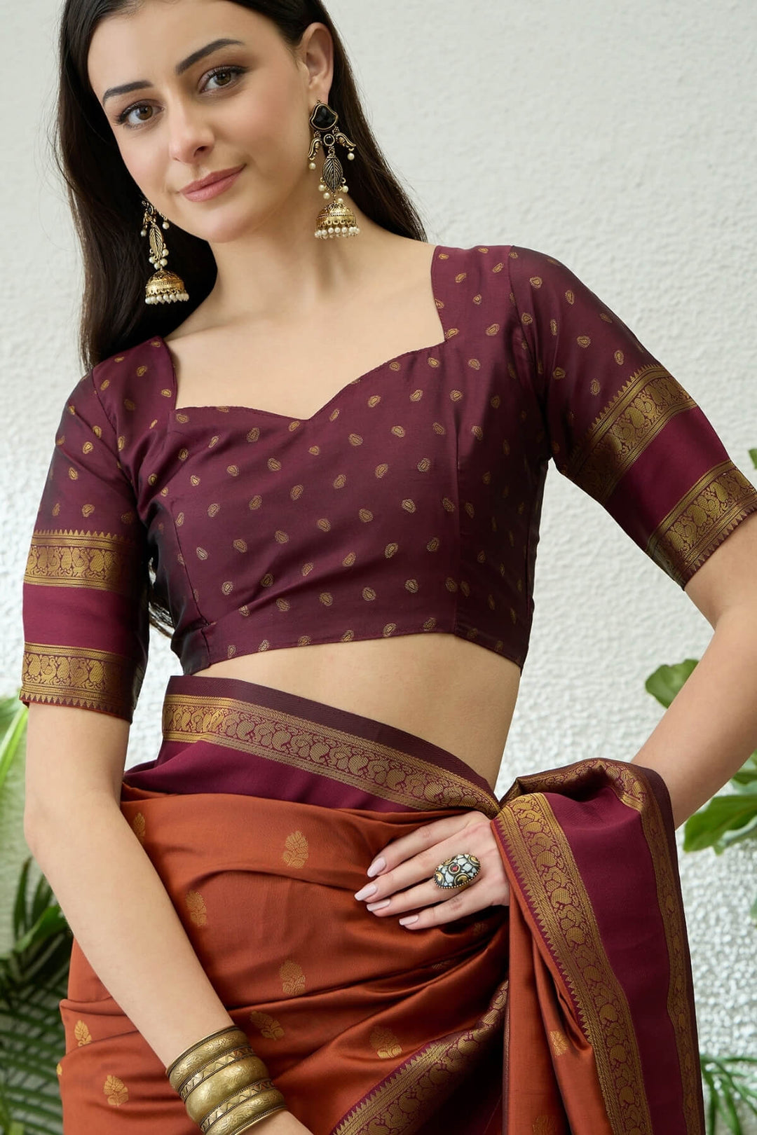 Sunrise Orange Zari Woven Soft Banarasi Silk Saree