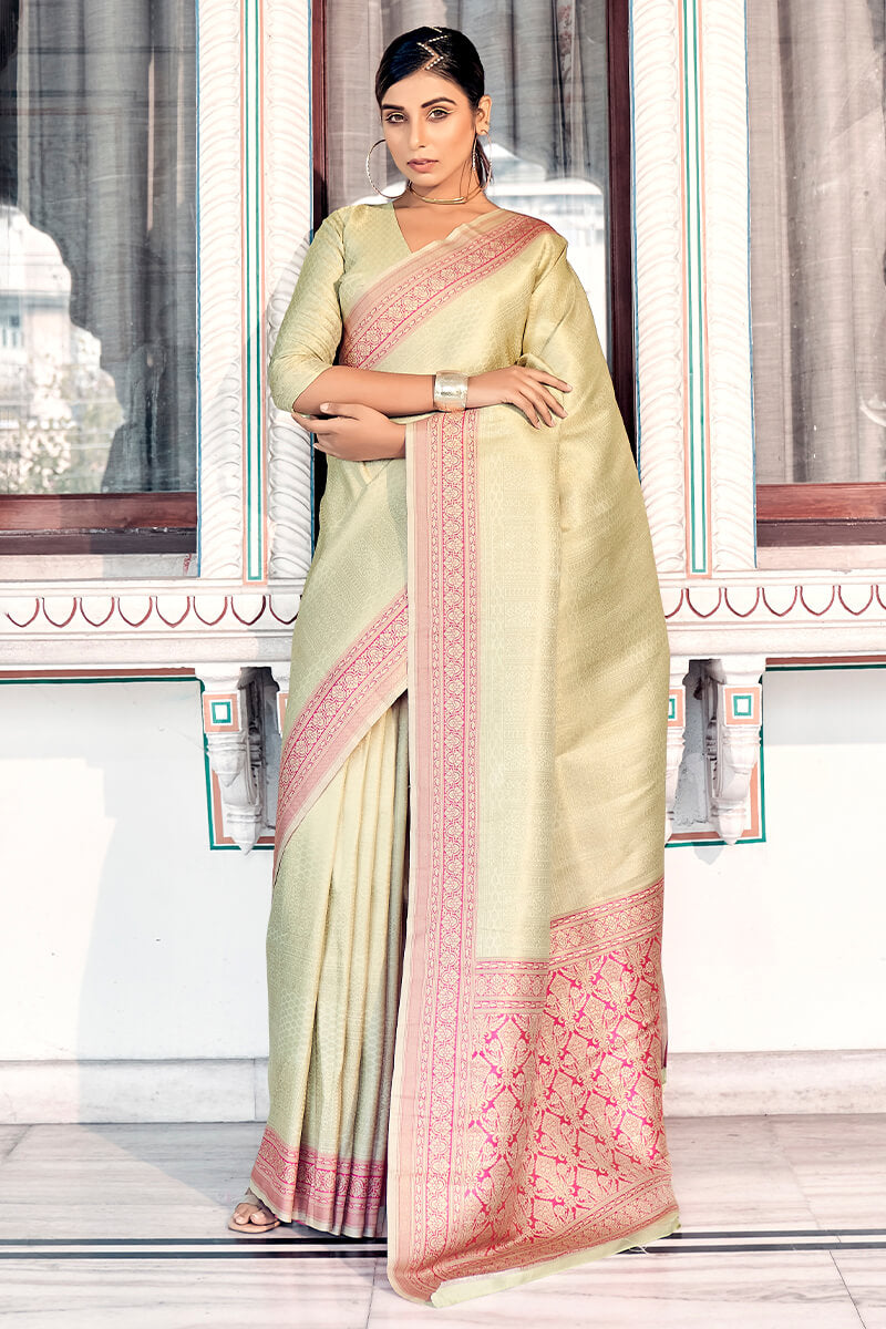 Thistle Green Kanjivaram Silk Saree