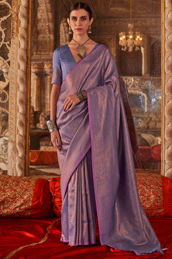 Thistle Lavender Kanjivaram Saree