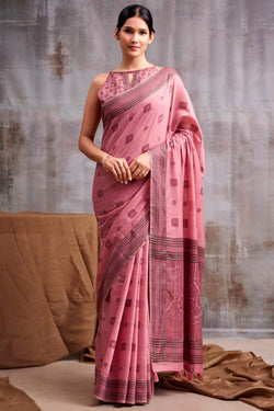 Tulip Pink Cotton Modal Silk Saree
