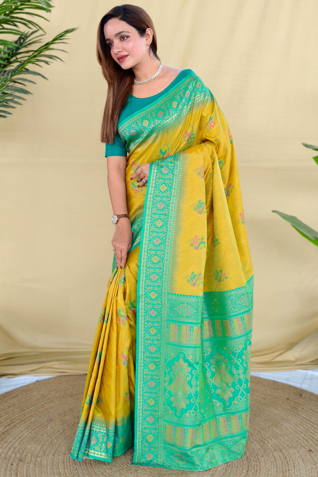 Turmeric Yellow Banarasi Silk Saree