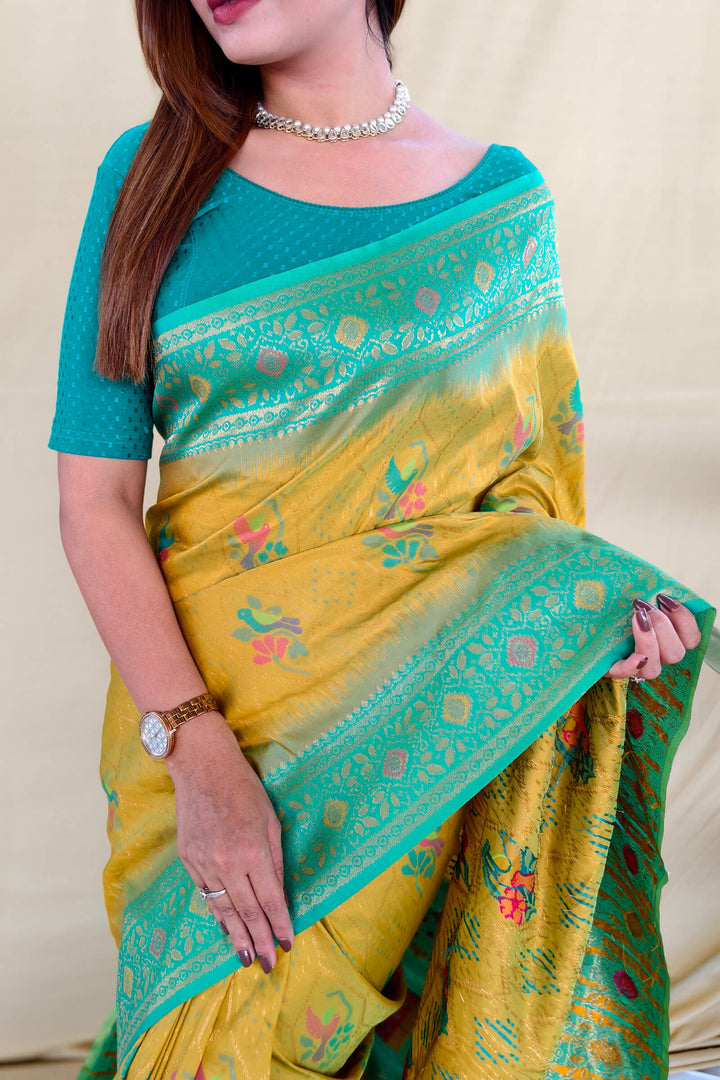 Turmeric Yellow Banarasi Silk Saree