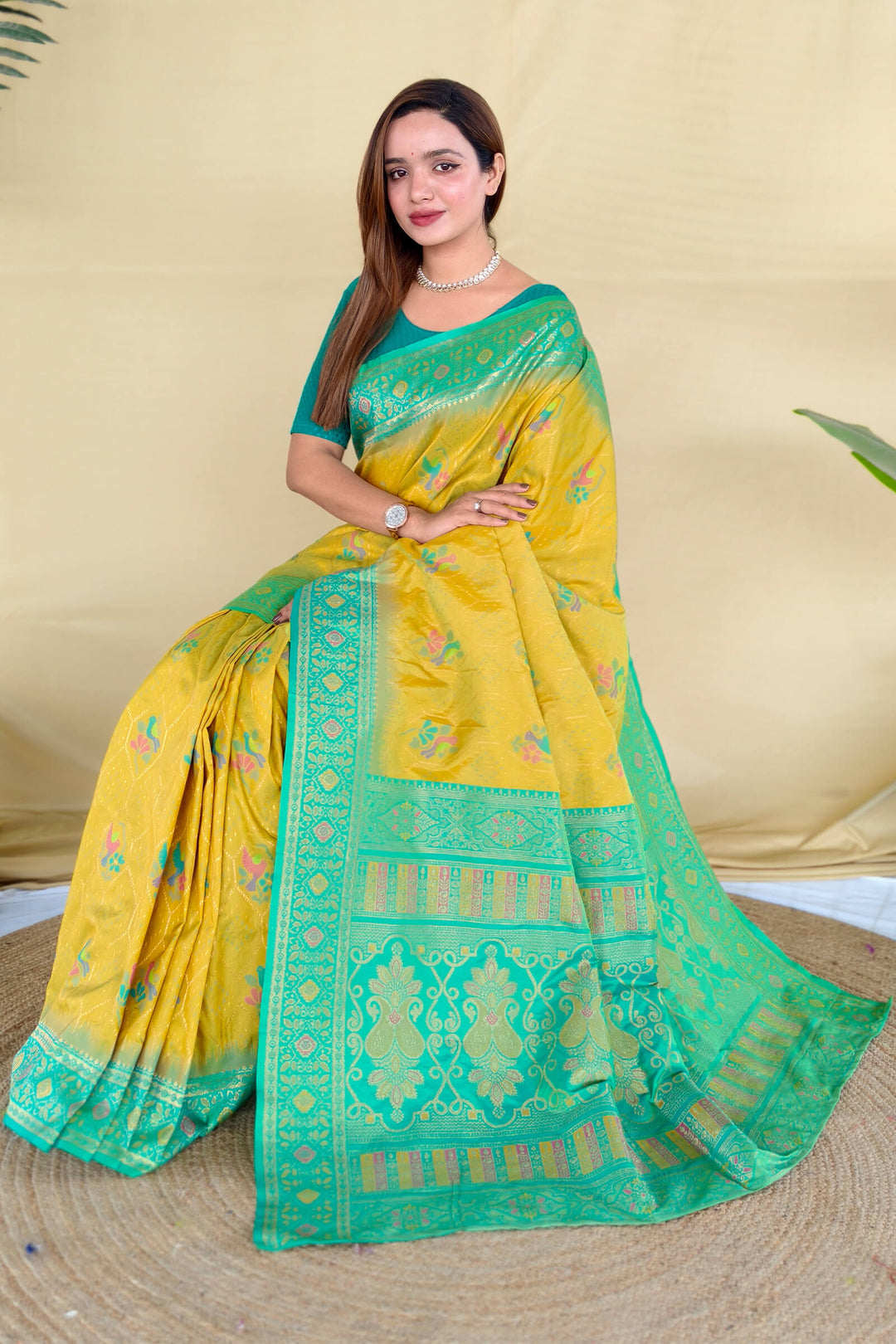 Turmeric Yellow Banarasi Silk Saree