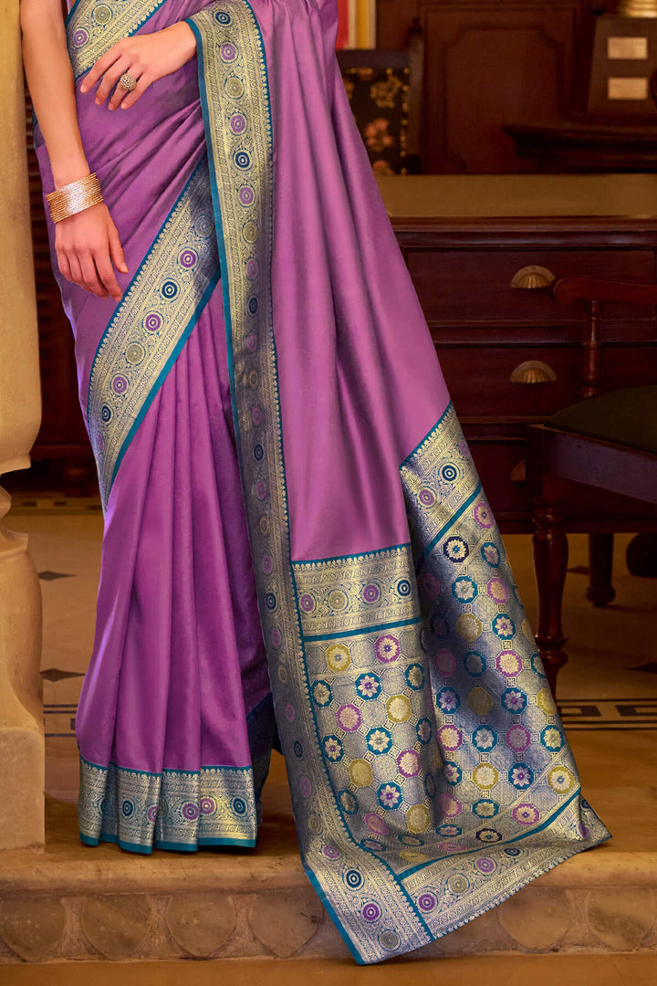 Twilight Lavender Soft Silk Saree
