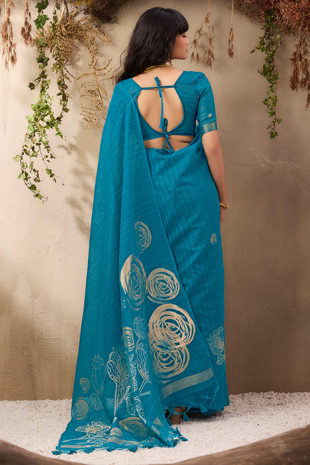 Venice Blue Munga Silk Saree