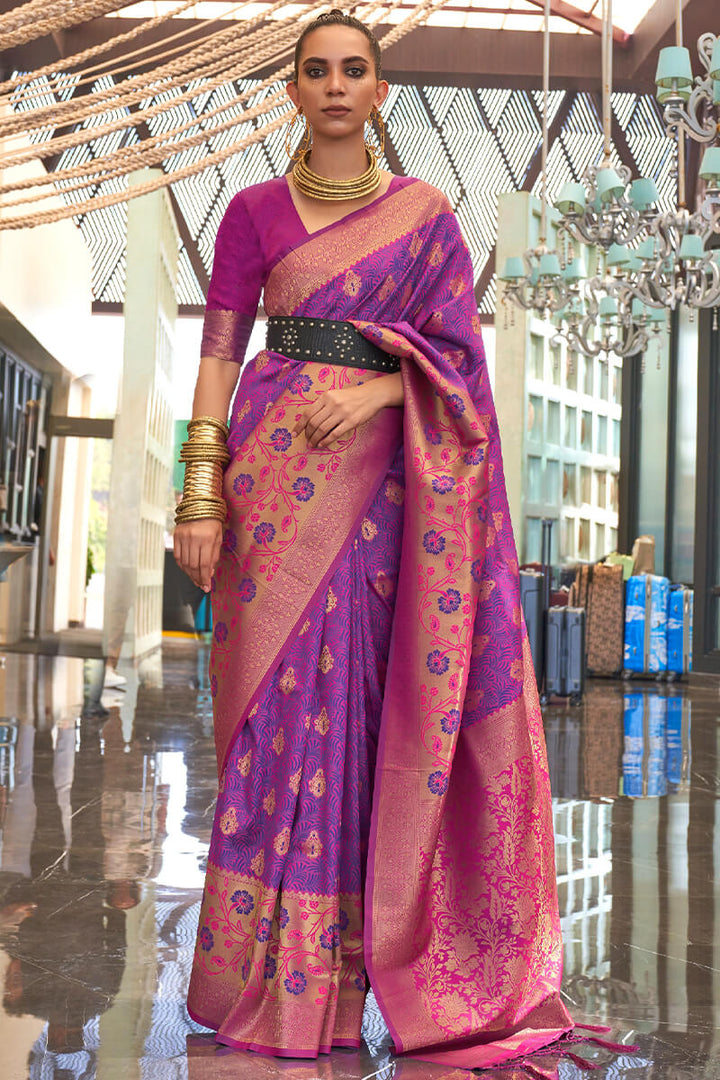 Viola Purple South Silk Saree