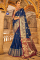 Zodiac Blue Banarasi Tussar Silk Saree