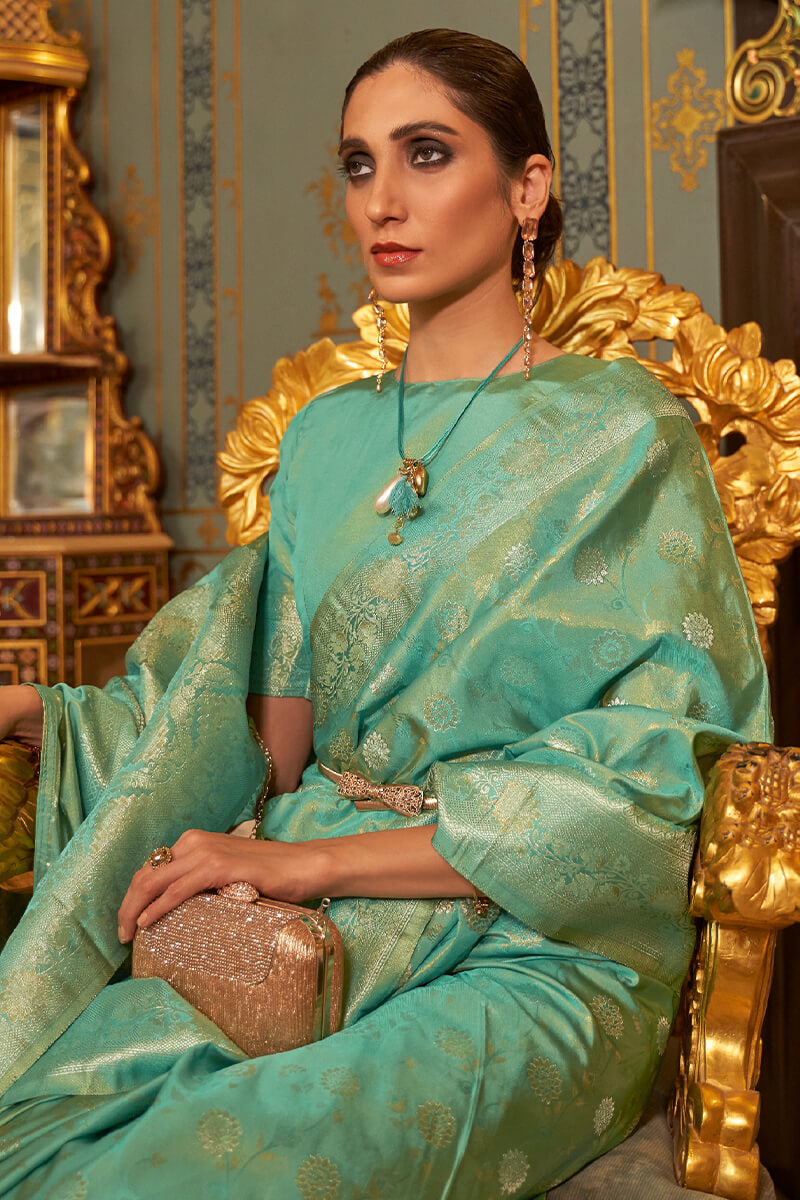 Amulet Green Banarasi Silk Saree