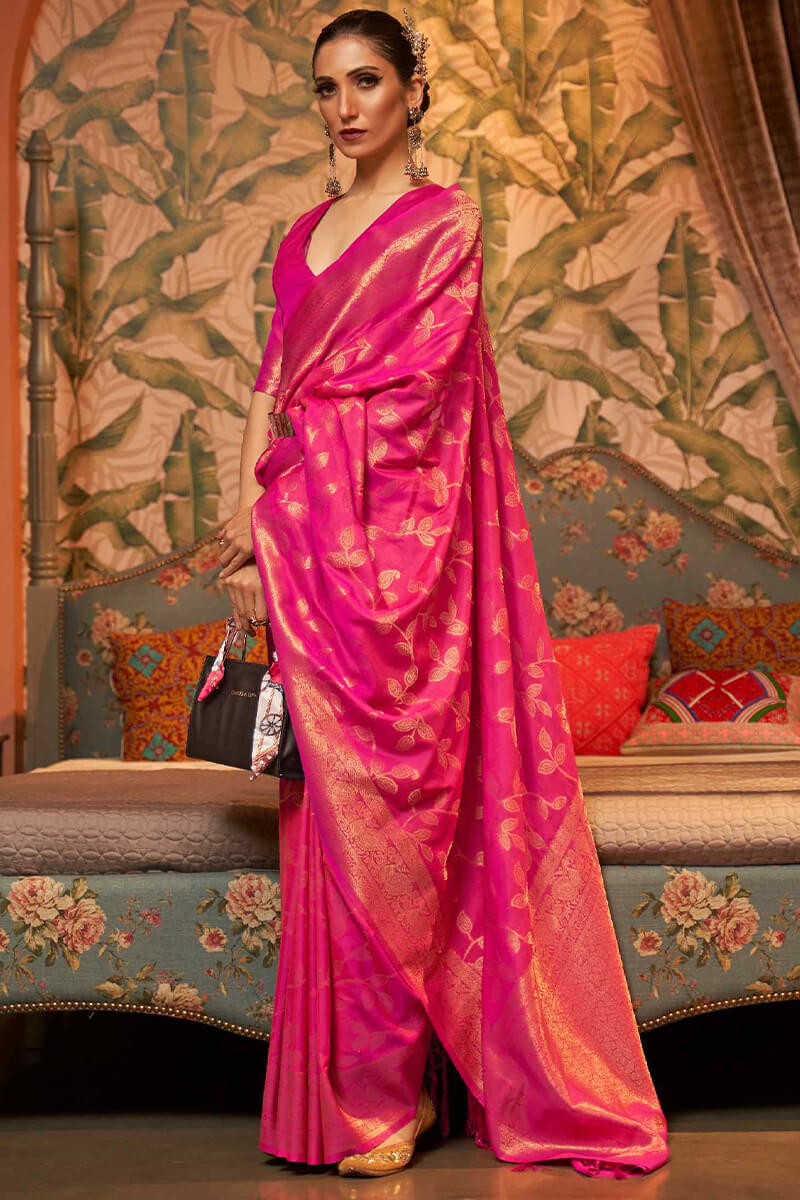 Burnt Pink Kanjivaram Silk Saree