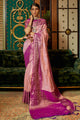 Faded Pink And Magenta Kanjivaram Silk Saree