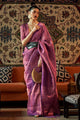 Tamarind Purple Copper Zari Woven Kanjivaram Silk Saree